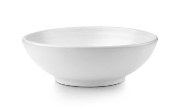 Beyaz arka planda boş beyaz kase izole