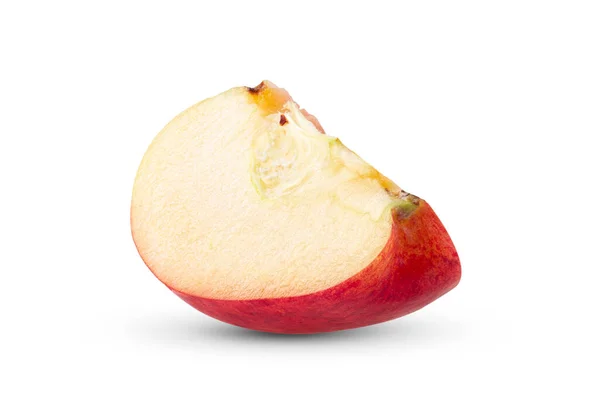 Červené Jablko Plátek Izolované Bílém Pozadí Plná Hloubka Pole — Stock fotografie