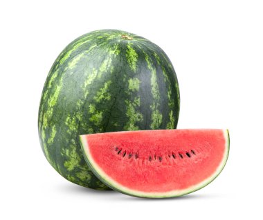 Beyaz arkaplanda karpuz izole