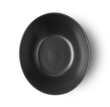 Siyah kase beyaz arkaplan görünümünde izole