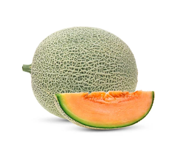 Cantaloupe Melone Isoliert Auf Weißem Hintergrund — Stockfoto