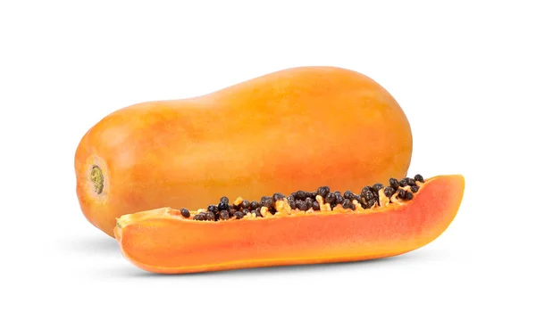 Papaya Isoliert Auf Weißem Hintergrund — Stockfoto