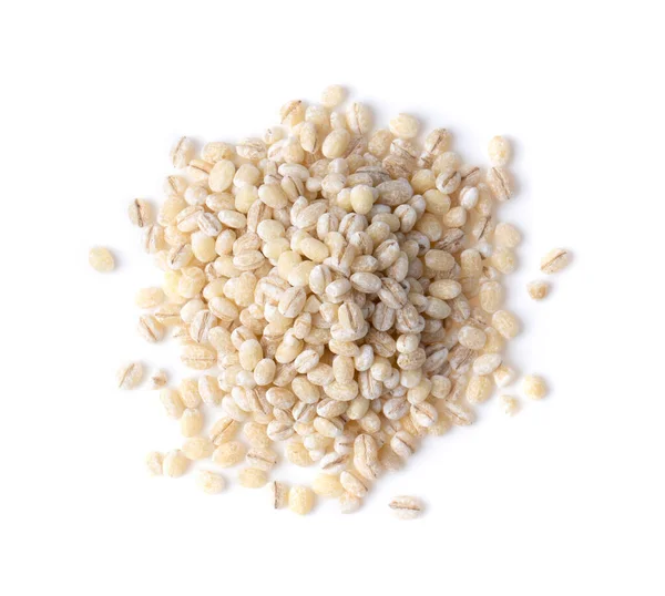 Pile Pearl Barley Isolated White Background — Stock Photo, Image