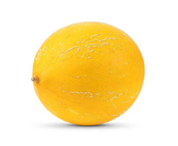 Gele Meloen Geïsoleerd Witte Achtergrond — Stockfoto