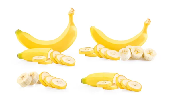 Banana Matura Isolata Sfondo Bianco — Foto Stock