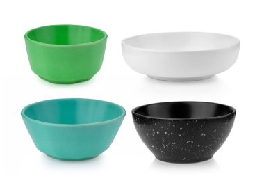 seramik kase beyaz arkaplanda izole