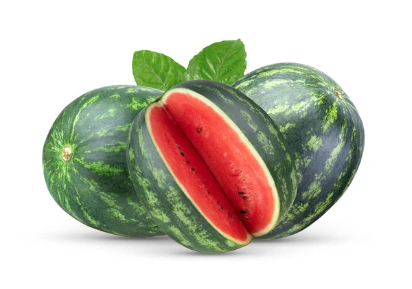 Vattenmelon Isolerad Vit Bakgrund — Stockfoto