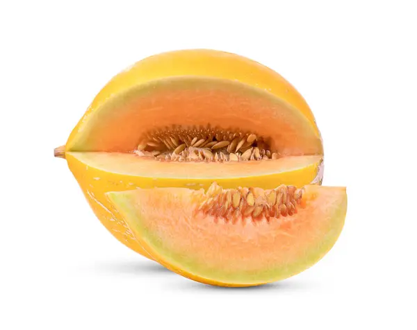 Melon Jaune Isolé Sur Fond Blanc — Photo