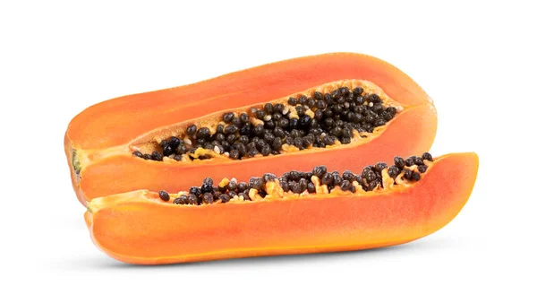 Scheiben Süße Papaya Isoliert — Stockfoto
