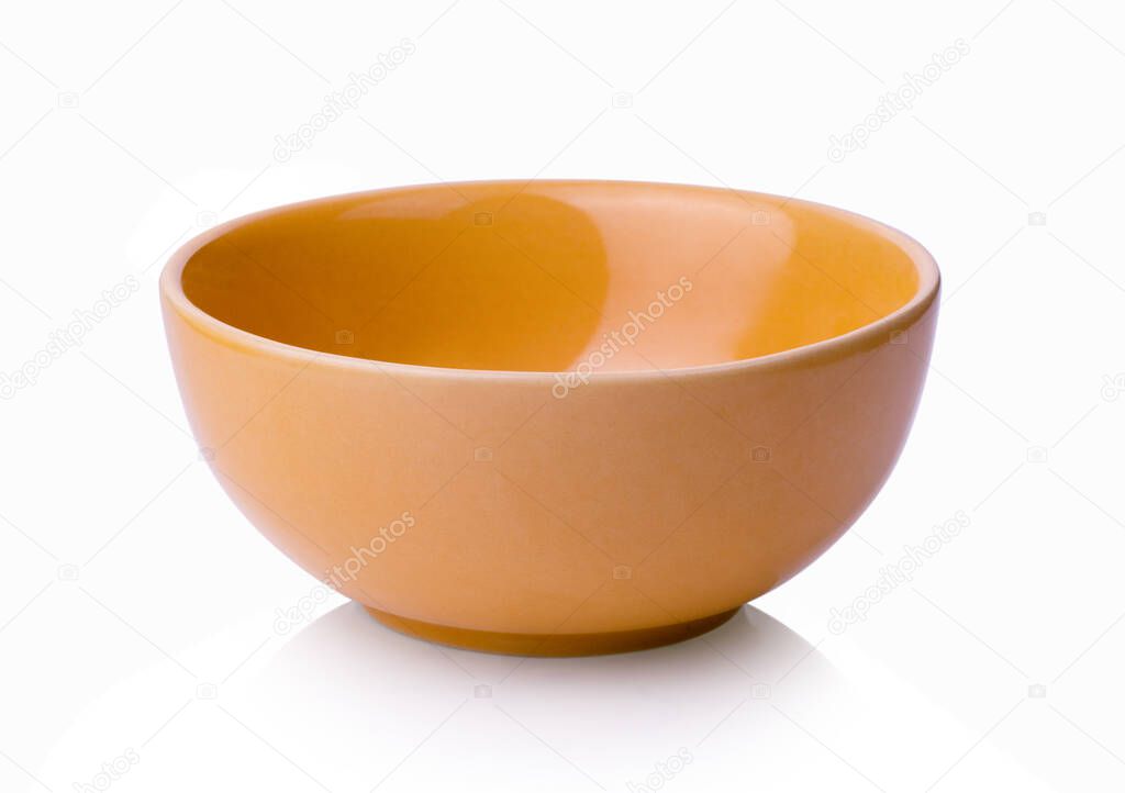 empty ceramic bowl isolated on white background