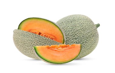 Beyaz arkaplanda izole edilmiş kavun