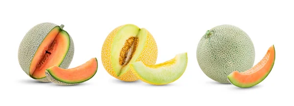 Cantaloupe Melon Isolated White Background — Stock Photo, Image