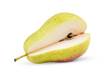 Armutların yarısı beyaz arkaplanda izole