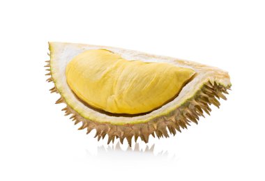 durian kabukları beyaz arkaplanda izole edildi