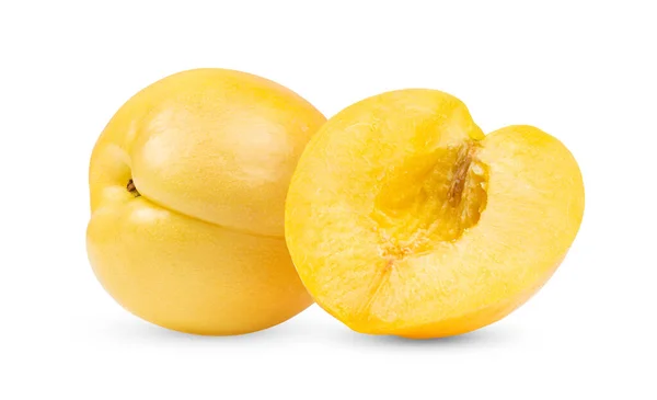 Yellow Nectarine Fruit White Background — Stock Photo, Image