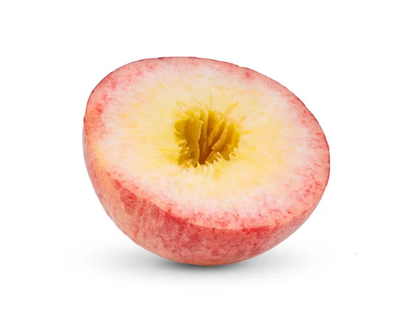 Персиковий Шматочок Ізольовано Білому Тлі — стокове фото