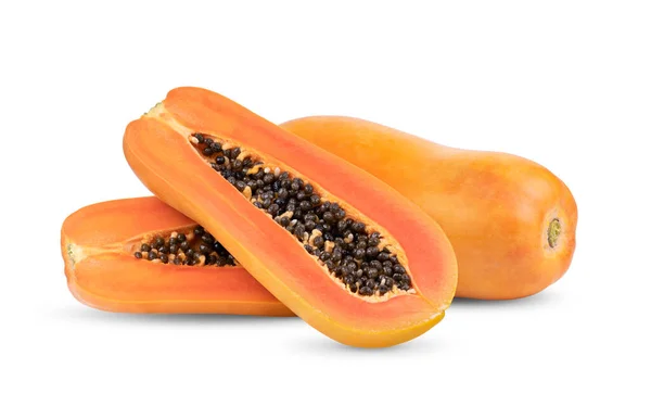 Édes Papaya Elszigetelt Fehér Háttér — Stock Fotó