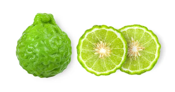 Περγαμόντο Φρούτα Απομονώνονται Λευκό Φόντο Πάνω Όψη — Φωτογραφία Αρχείου