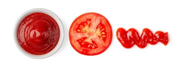 Salsa Pomodoro Una Ciotola Isolata Fondo Bianco Top Vie — Foto Stock