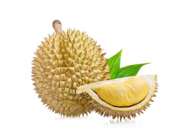 Durian beyaz arkaplanda izole edildi