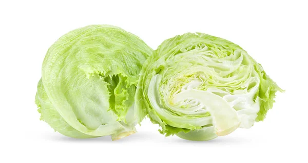 Lattuga Iceberg Verde Sfondo Bianco — Foto Stock