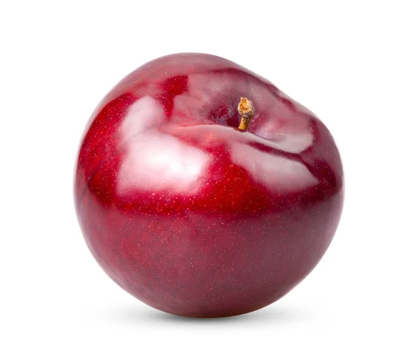 Plum Cherry Merah Diisolasi Latar Belakang Putih — Stok Foto