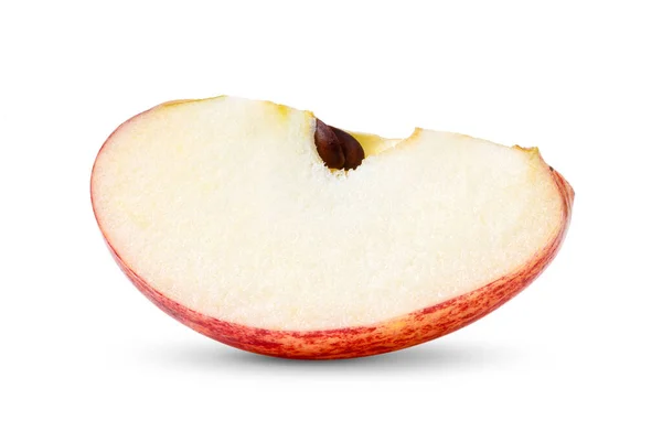 Tranche Pomme Rouge Sans Graines Isolées Sur Fond Blanc — Photo