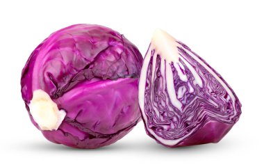 Beyaz arka plan üzerinde izole mor lahana sebze