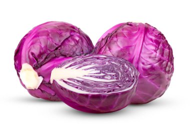 Beyaz arka plan üzerinde izole mor lahana sebze