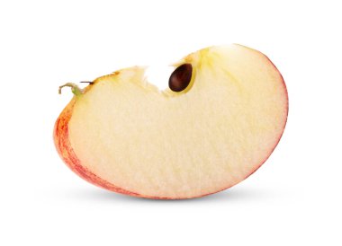 beyaz arkaplanda izole edilmiş elma dilimi