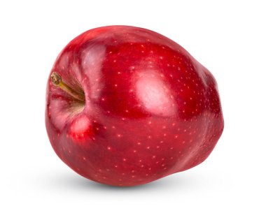 Beyaz arkaplanda kırmızı elma izole edildi