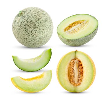 Beyaz arkaplanda izole edilmiş kavun