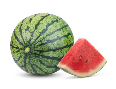 Beyaz arkaplanda karpuz izole
