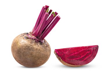 Pancar kökü beyaz arkaplanda izole edildi (Kamera görüntüsü)