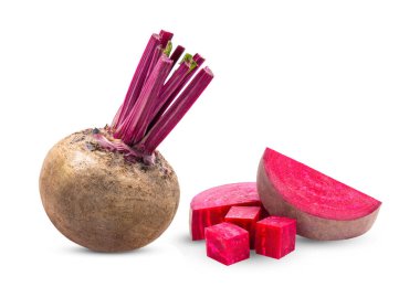 Pancar kökü beyaz arkaplanda izole edildi (Kamera görüntüsü)