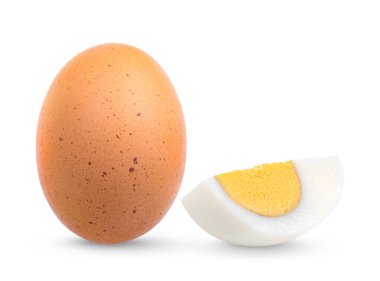 Beyaz arkaplanda izole edilmiş yumurta (kamera görüntüsü )