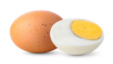 Beyaz arkaplanda izole edilmiş yumurta (kamera görüntüsü )