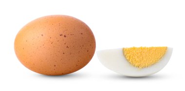 Beyaz arkaplanda izole edilmiş yumurta (kamera görüntüsü )