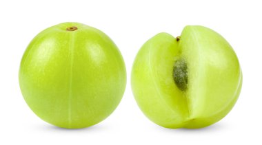 Beyaz arka planda taze Hint bektaşi üzümü (Fotoğraf Makinesinden Görüntü))