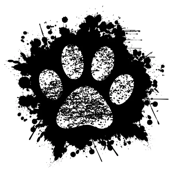 Paw Print-Ink-Background — Stock Vector