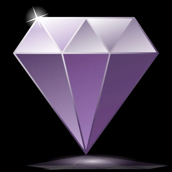 ジュエリーとして紫色のダイヤモンド — ストックベクタ