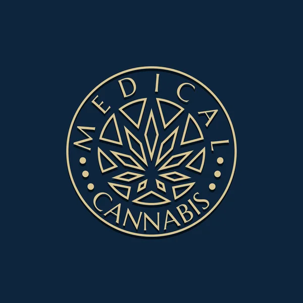 Cannabis Doré Comme Logo Illustration Cannabis Doré Comme Logo Sur — Image vectorielle