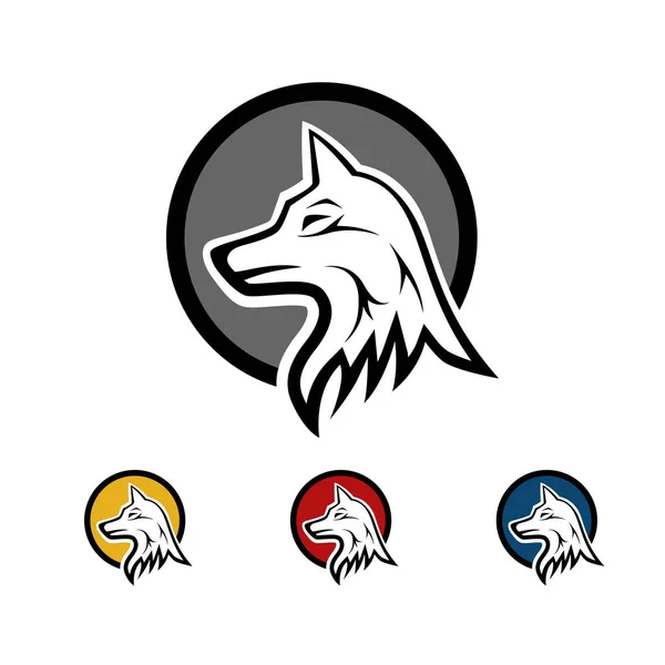 オオカミはアイコンとして オオカミの頭のアイコンとシンボルのイラスト — ストックベクタ
