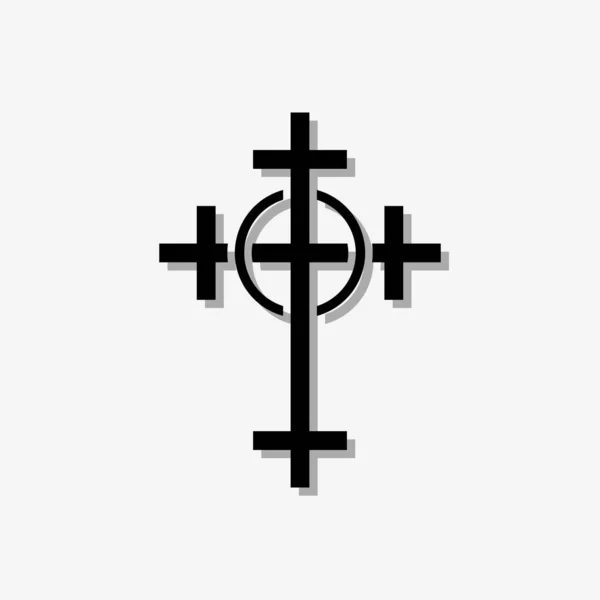 Christian Orthodox Cross. Illustration of a Christian Orthodox cross on a black background