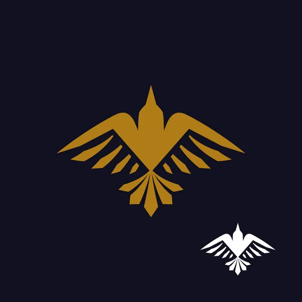 ロゴデザインとしてのレイヴン 暗い背景でのロゴデザインとしてのレイヴンのイラスト — ストックベクタ