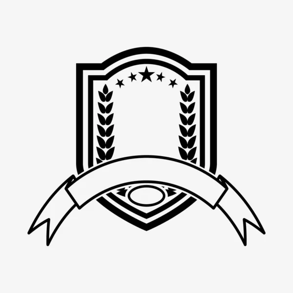 Значок Щита Емблема Ілюстрація Щита Емблеми Білому Тлі — стоковий вектор