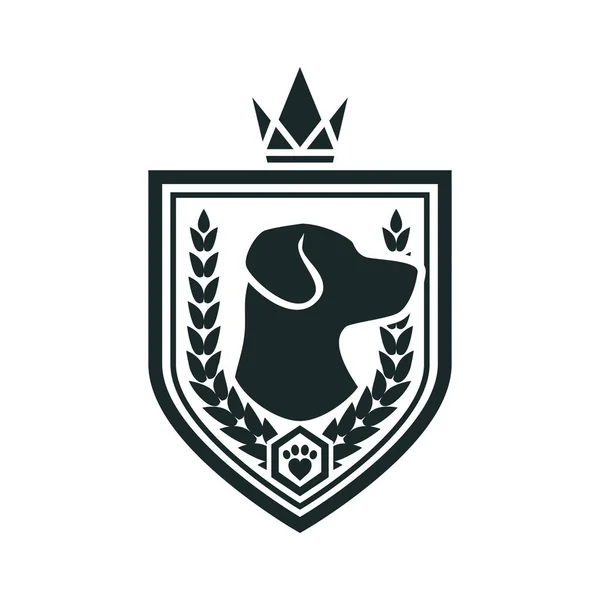 Embleem Voor Een Hond Illustratie Embleem Voor Een Hond Een — Stockvector