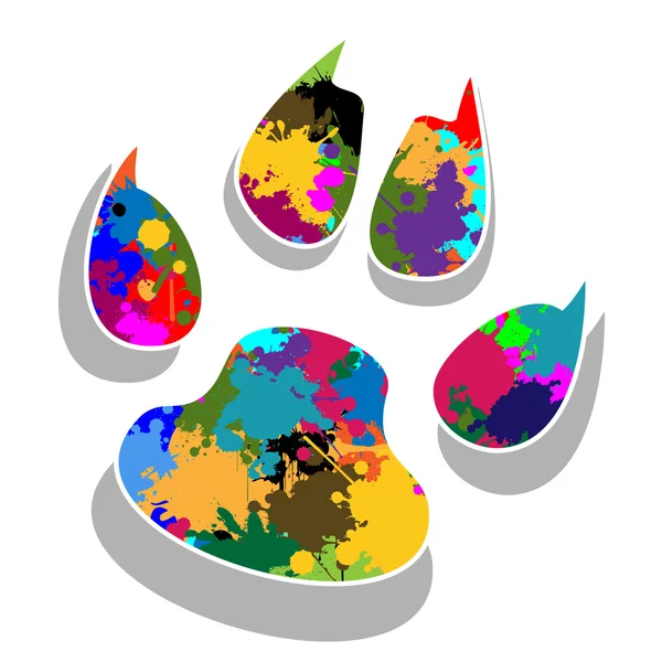 Paw prints kleurrijke — Stockvector
