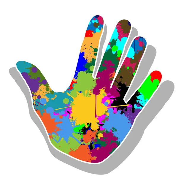 Kleurrijke hand — Stockvector
