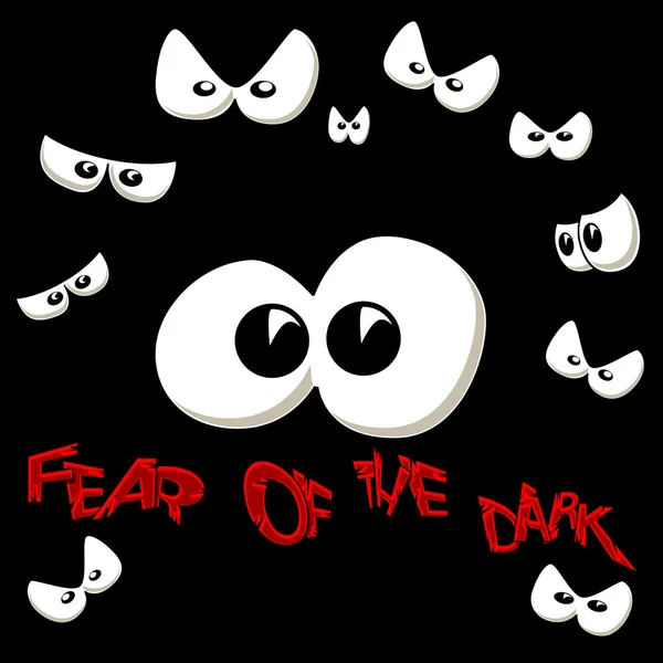 Illustration der Angst vor der Dunkelheit als Unbehagen. — Stockvektor